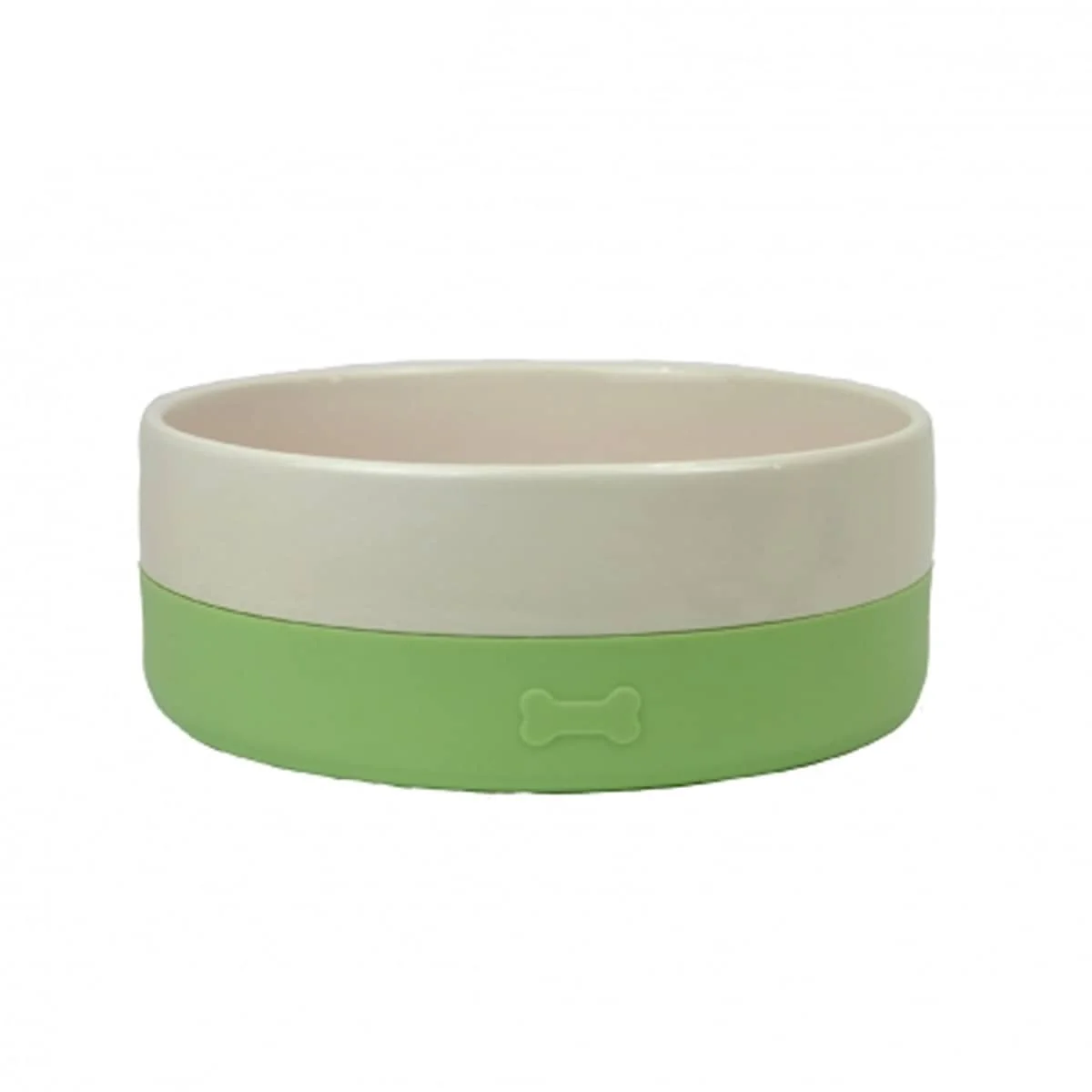 The Ancol Ceramic Dog Bowl With Non-Slip Silicone Base Holds up to 1800ml