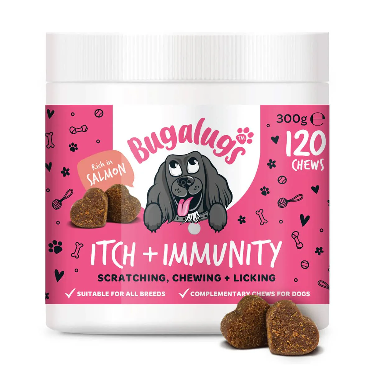 Bugalugs Itch & Immunity Supplement Chews for Dogs 120 chews