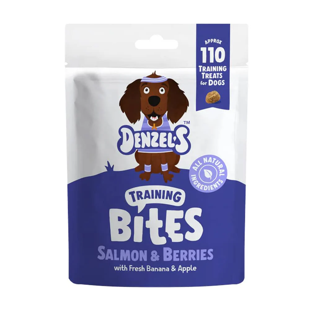 Denzel's Superfood Dog Bites – Banana, Berries & Salmon 100g