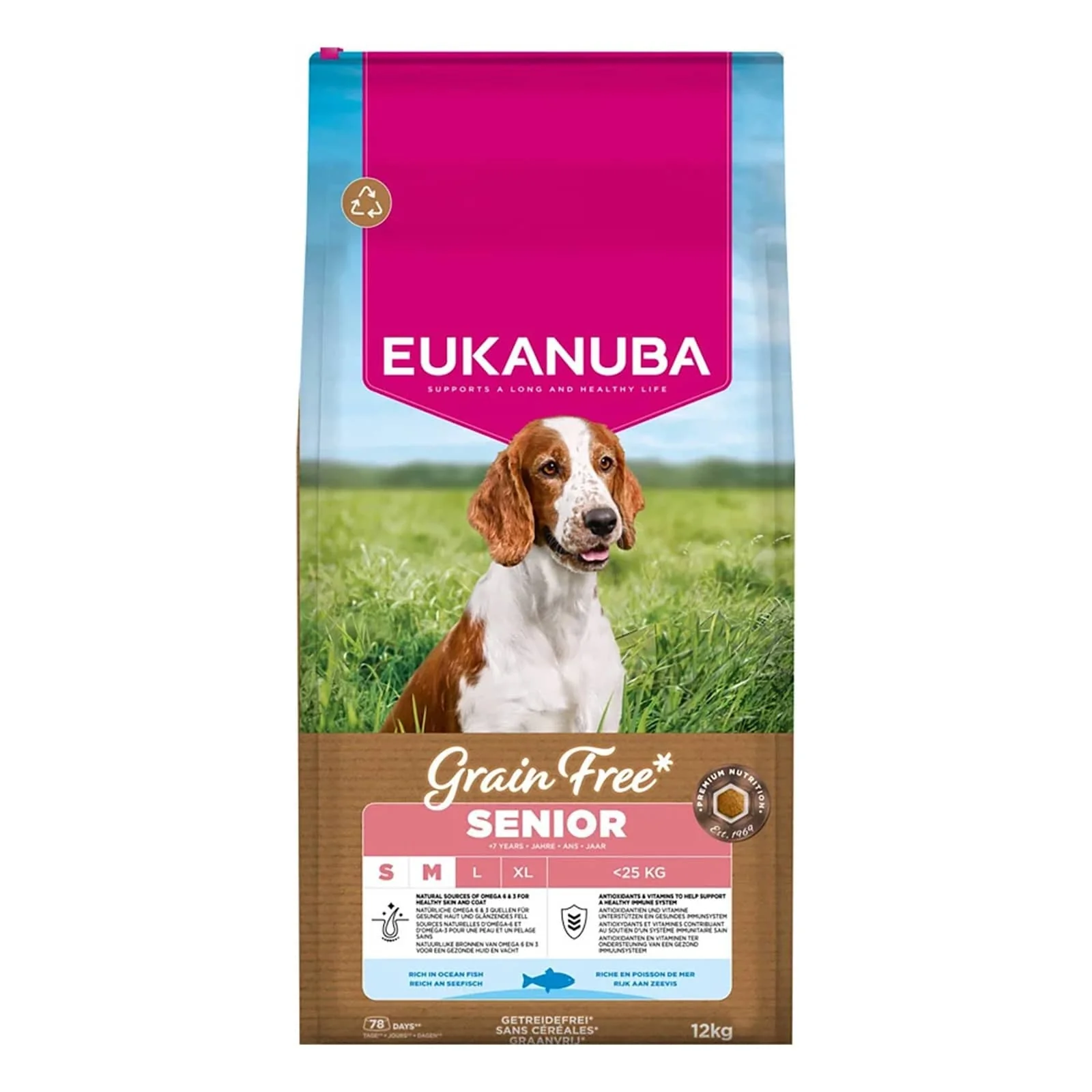 Eukanuba Grain Free Small & Medium Senior Ocean Fish Dog Food 12kg