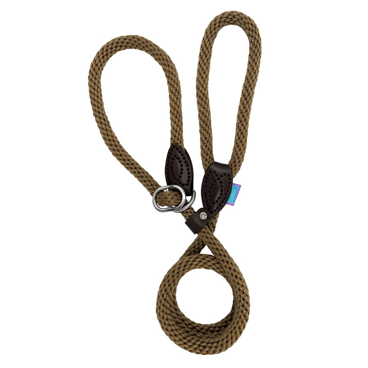 Hem and Boo Khaki Slim Soft Touch Rope Slip Lead 150cm