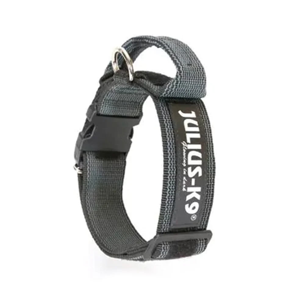 Julius-K9 Color & Gray® Dog Collar With Handle - Black - Small