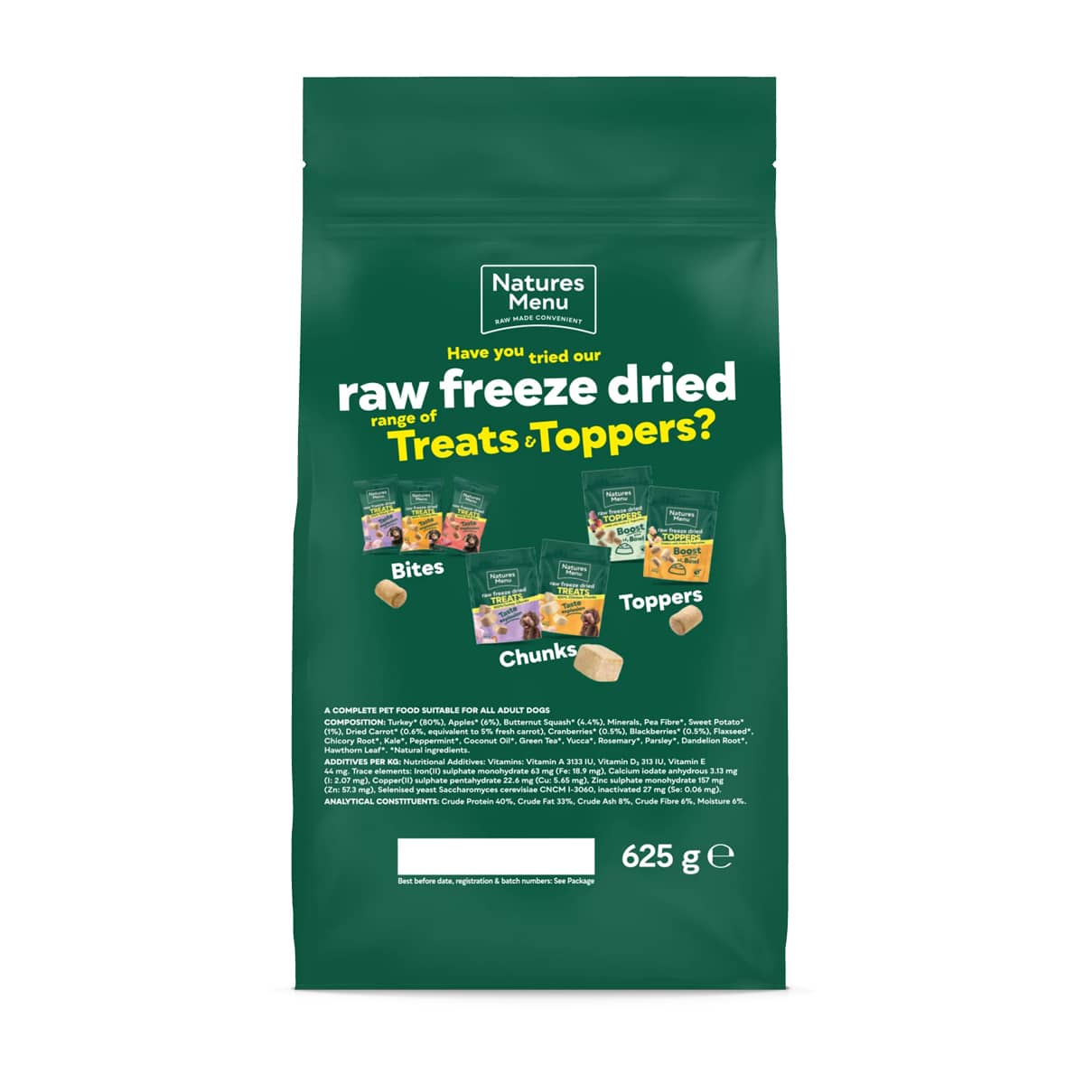 Natures Menu 80/20 Turkey Freeze Dried 625g - Image 2