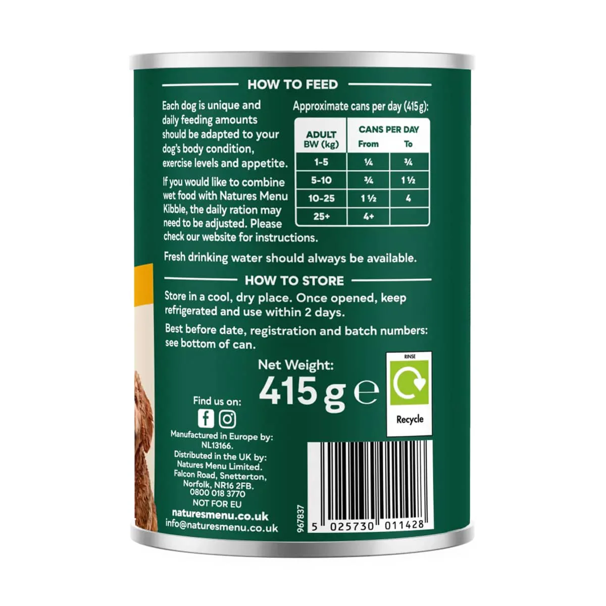 Natures Menu Chicken and Vegetable Hearty Stew Can 415g - Image 2