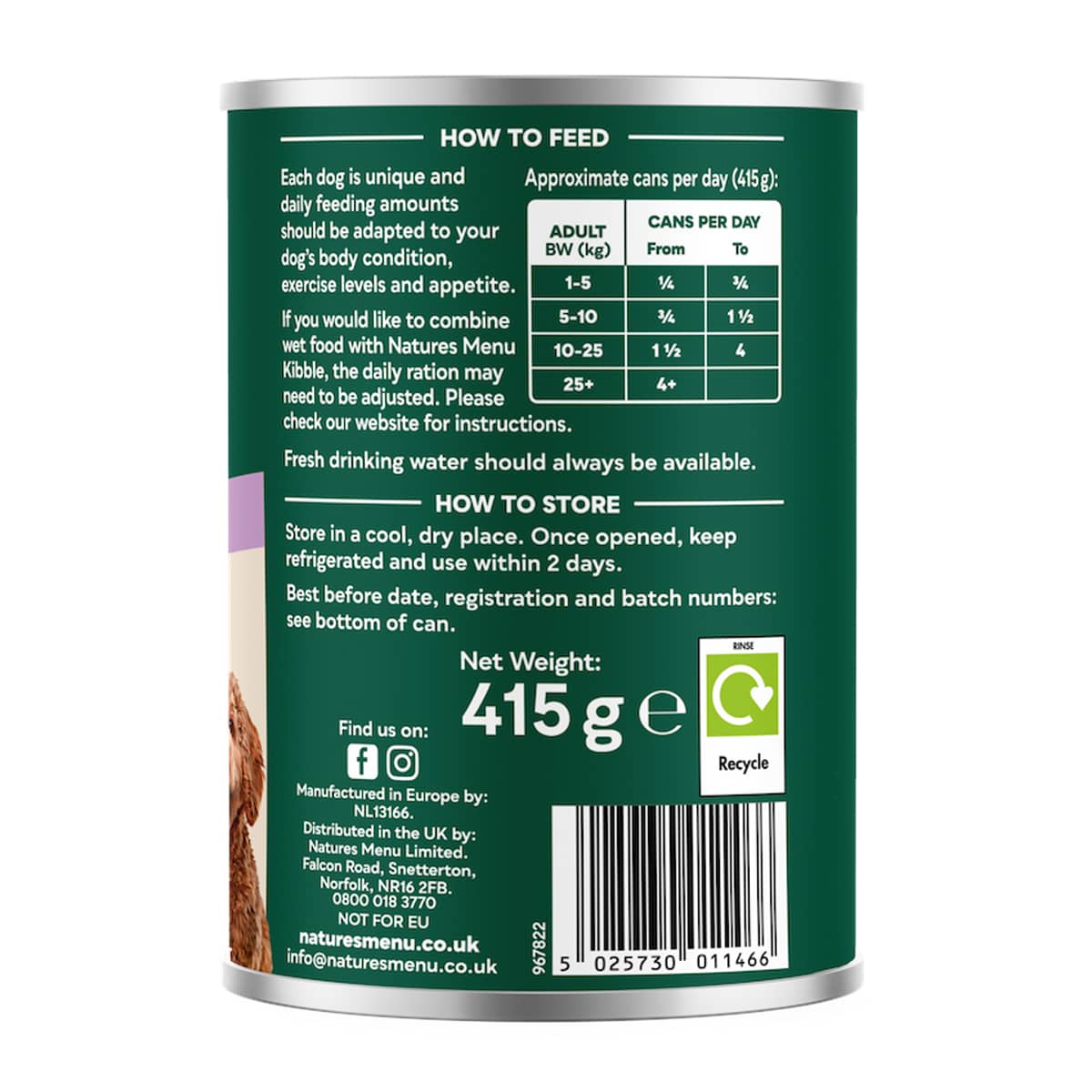 Natures Menu Turkey and Vegetable Hearty Stew Can 415g - Image 2