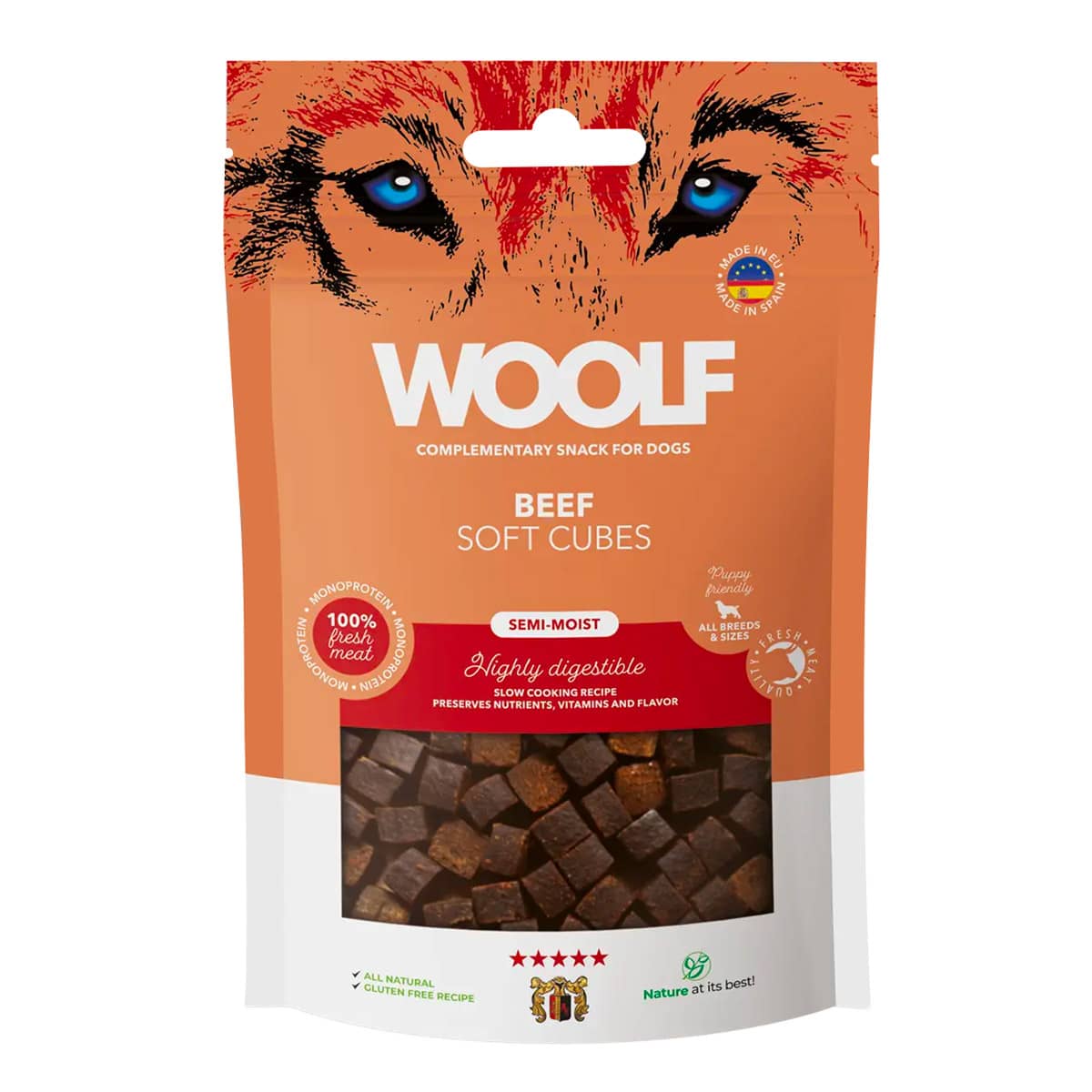 Woolf Beef Soft Cubes 100g